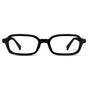 Black || Women's Rectangular Prescription Eyeglasses with Black Frame and Clear Lenses on a white background