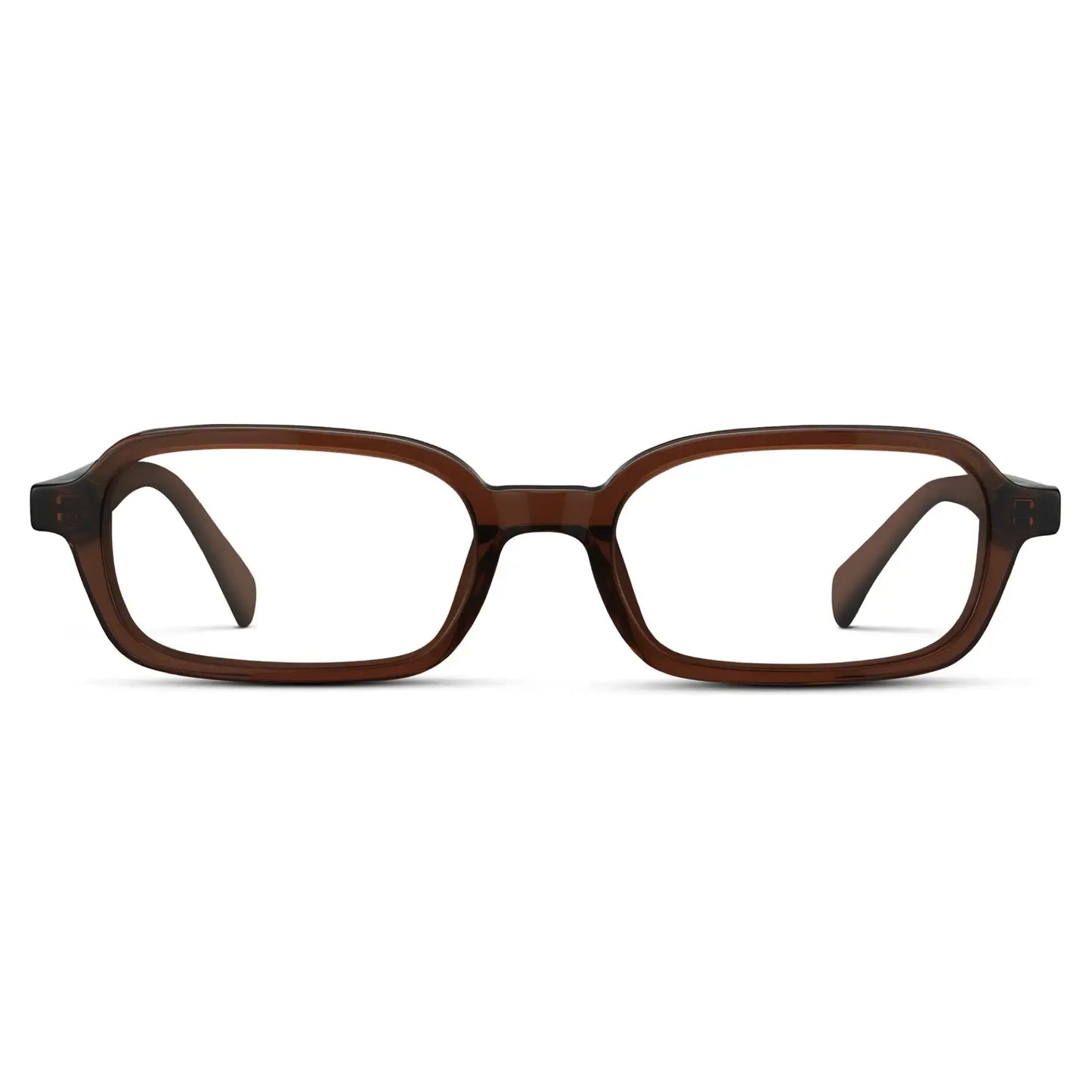 Cocoa Brown || Women's Rectangular Prescription Eyeglasses with Cocoa Brown Frame and Clear Lenses on a white background