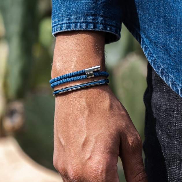 Poly Rope & Stainless Steel Cuff Bracelets