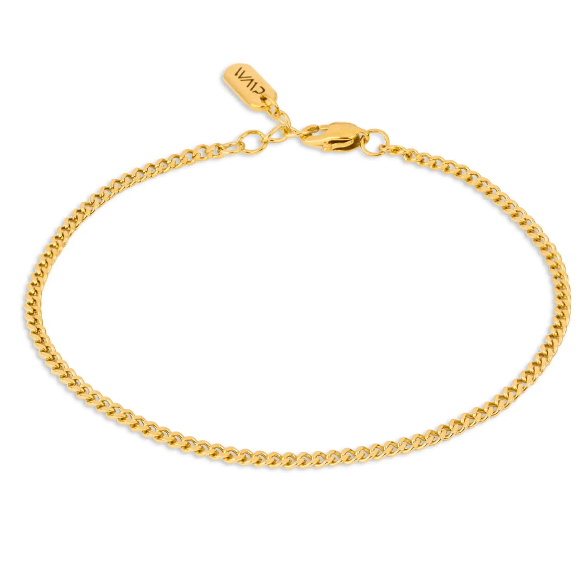 Gold || Minimalist Bracelet for Women with 14K Plated Cuban Link Chain Detail