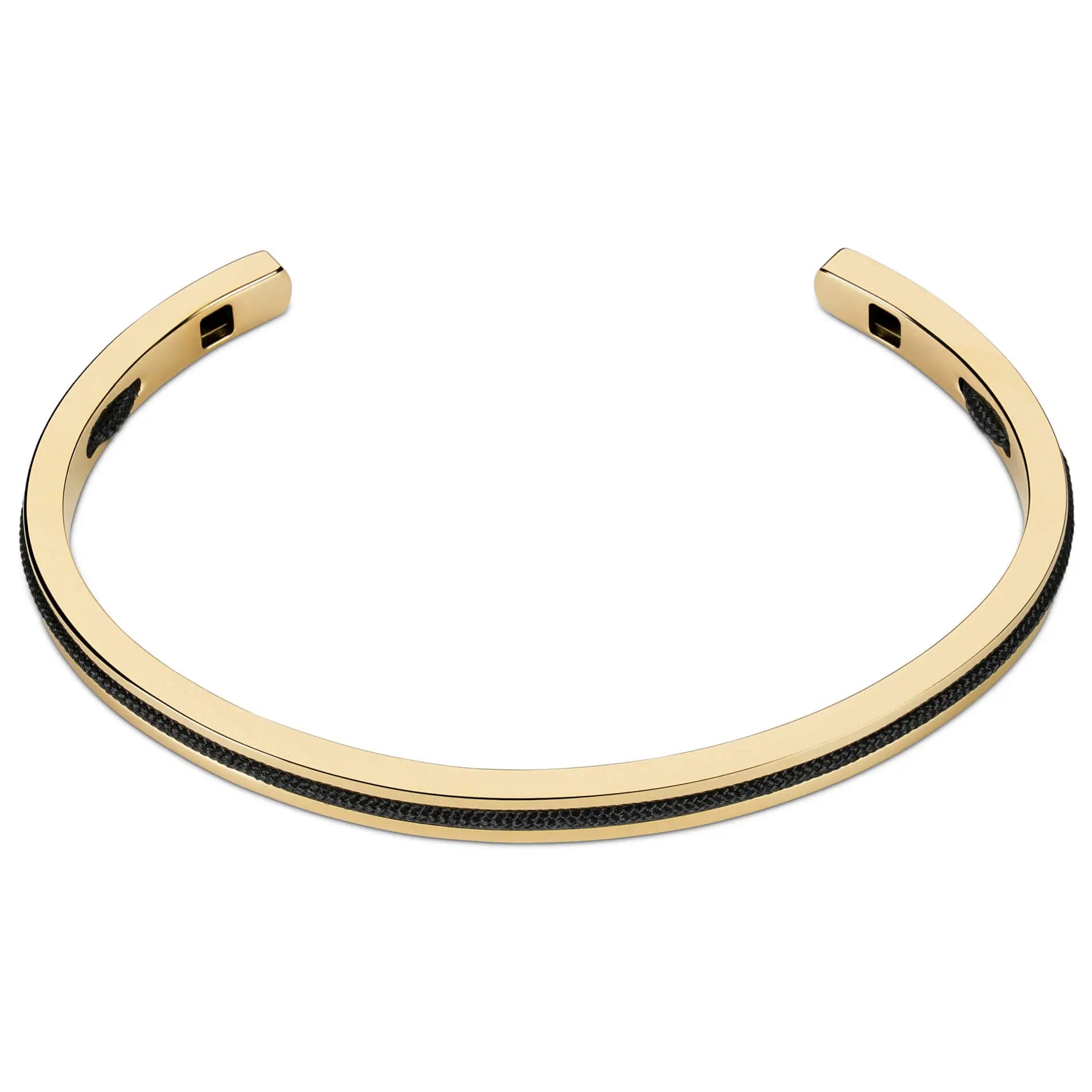 Onyx Black / Gold || Gold and Black Plated Bracelet Set for Men on a white background