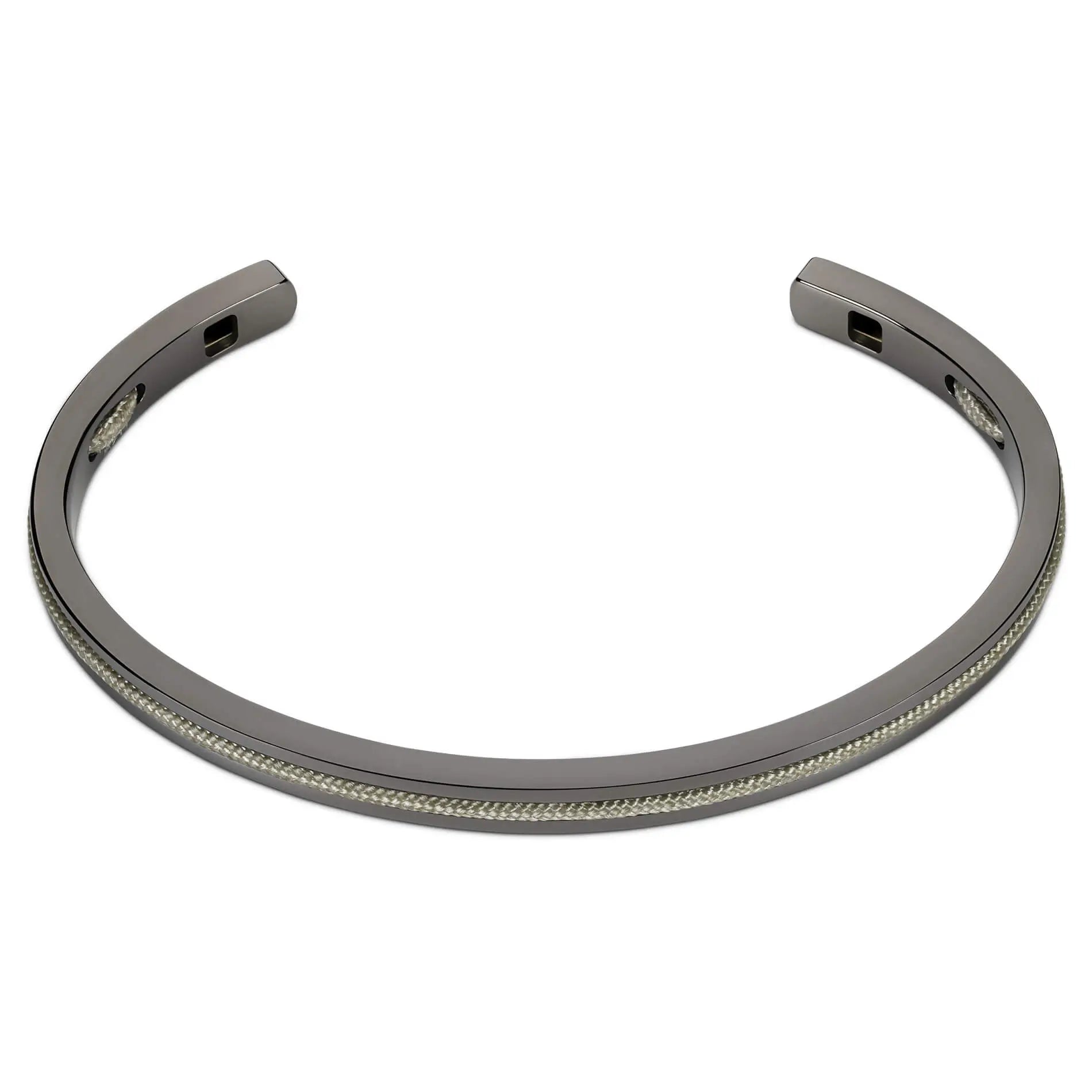 Olive Green / Gunmetal || Gunmetal and Green Adjustable Bracelet Set for Men