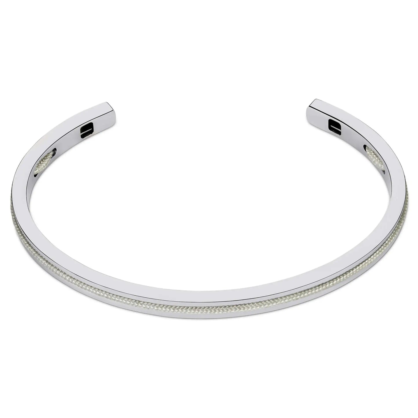 Stone Grey / Silver || Silver and Grey Adjustable Bracelet Set for Men on a white background