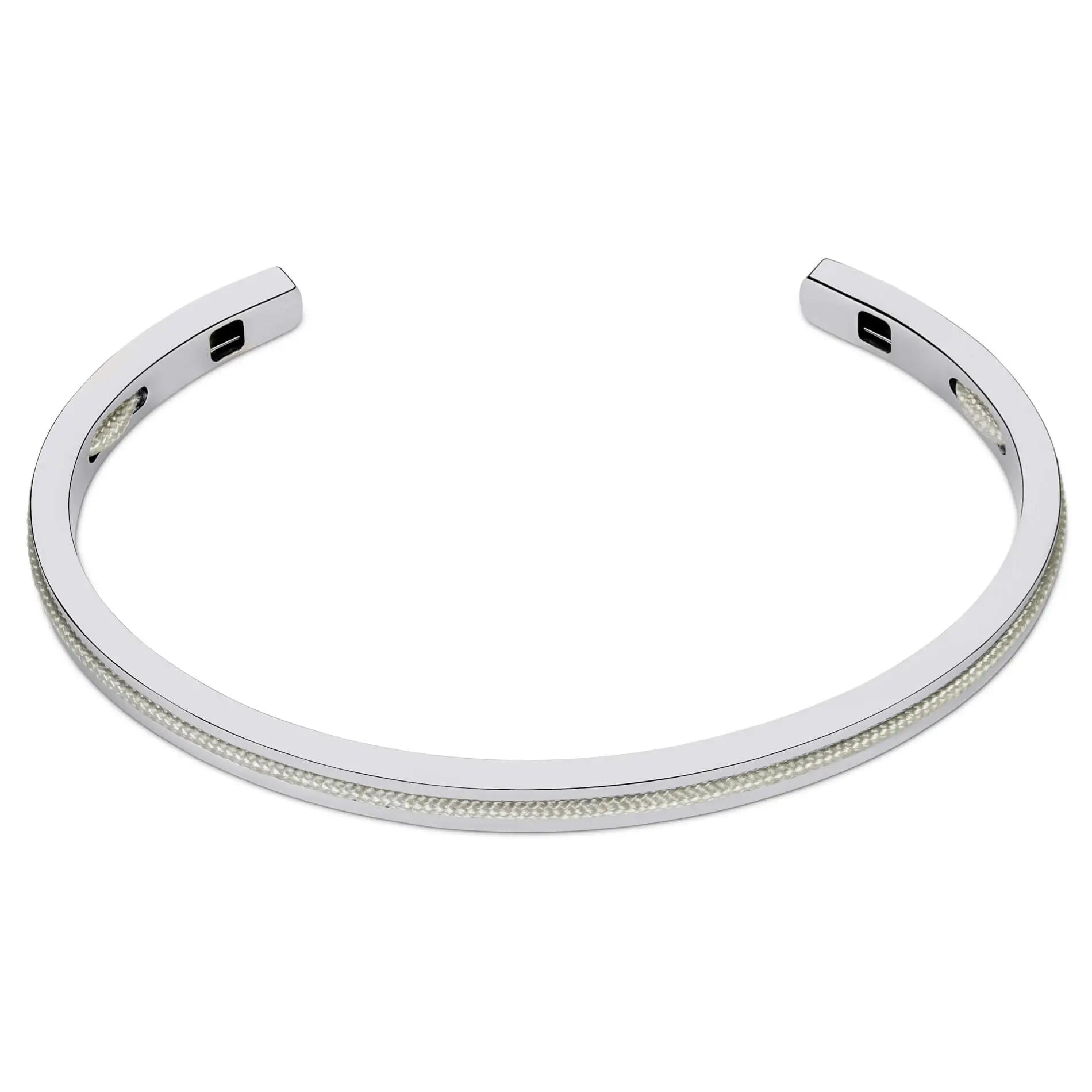 Stone Grey / Silver || Silver and Grey Adjustable Bracelet Set for Men on a white background