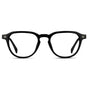 Black || Men's Round Prescription Glasses with Black Frame and Clear Lenses on a white background