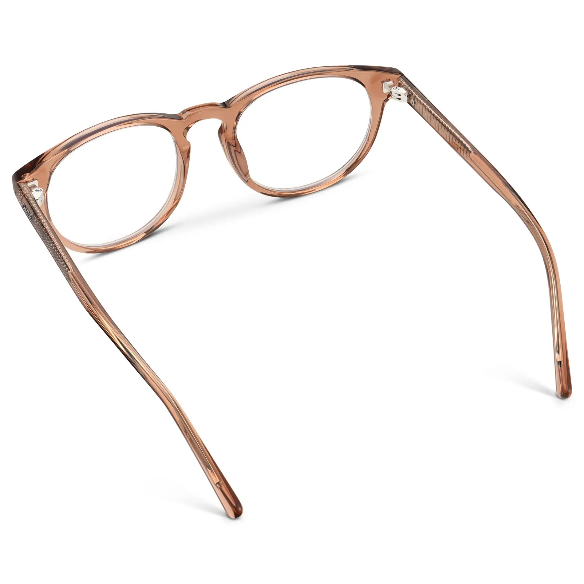 Light Brown || Women's Retro-Inspired Oval Blue Light Blocking Glasses with a Light Brown Acetate Frame and Clear Lens
