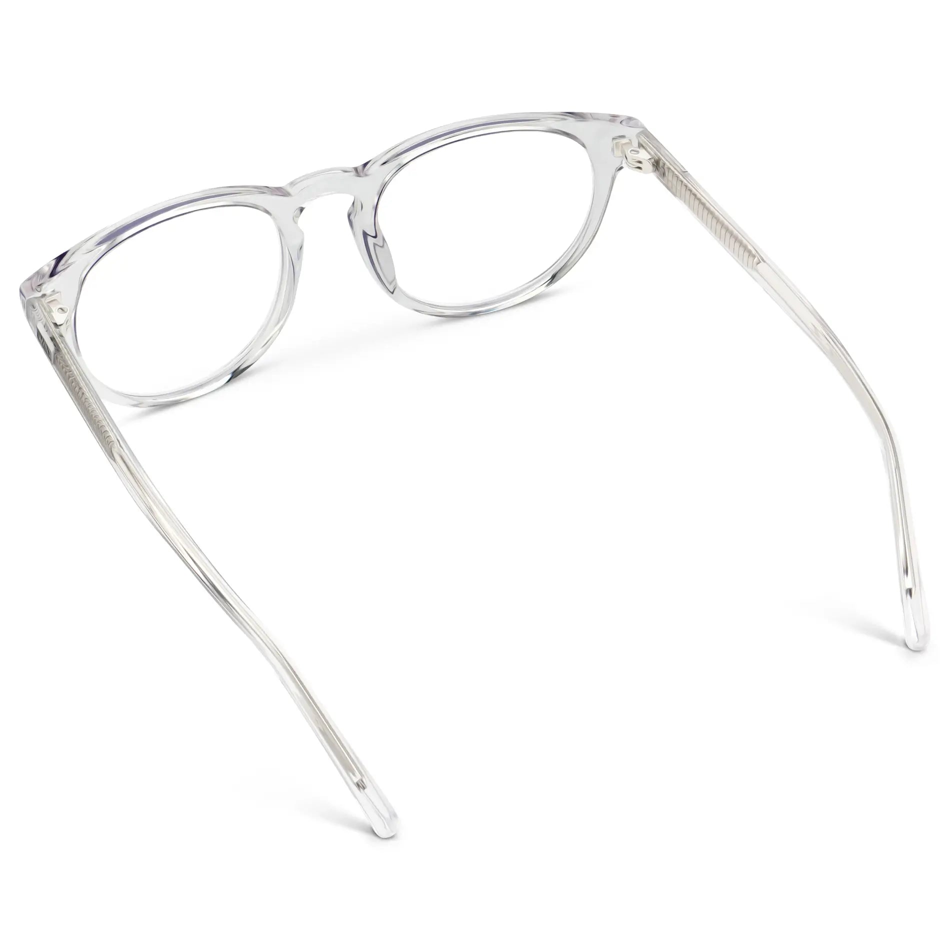 Clear || Women's Retro-Inspired Oval Blue Light Blocking Glasses with a Clear Acetate Frame and Clear Lens