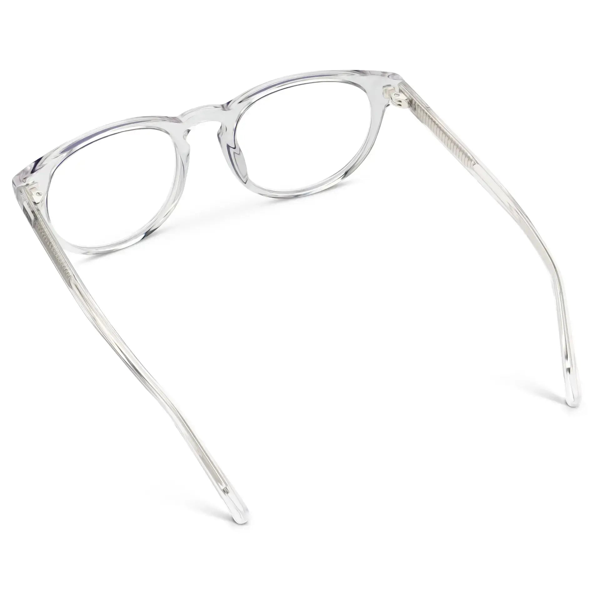 Clear || Women's Retro-Inspired Oval Prescription Glasses with a Clear Acetate Frame and Clear Lens
