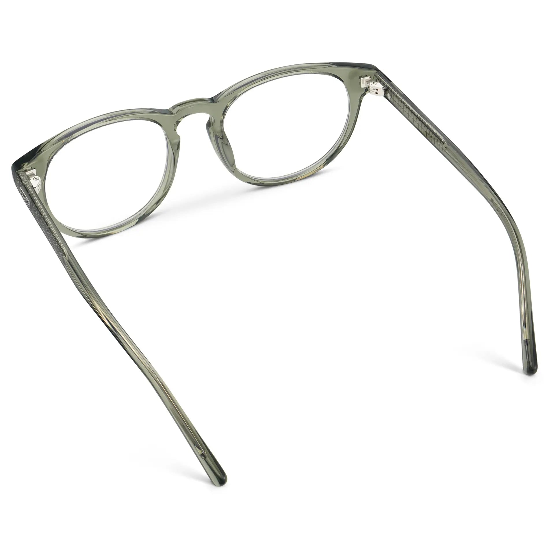 Pale Green || Women's Retro-Inspired Oval Blue Light Blocking Glasses with a Pale Green Acetate Frame and Clear Lens