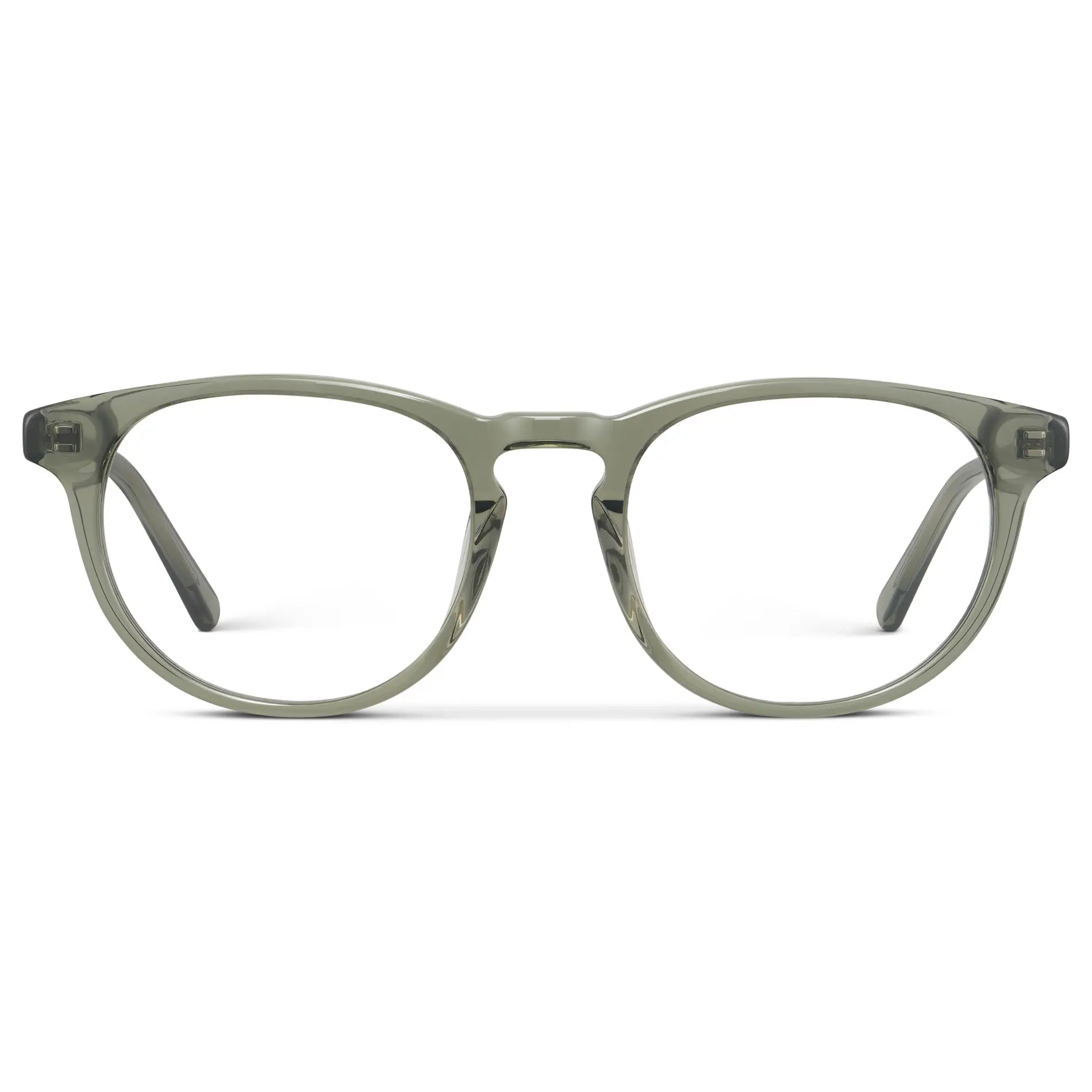 Pale Green || Women's Retro-Inspired Oval Blue Light Blocking Glasses with a Pale Green Acetate Frame and Clear Lens