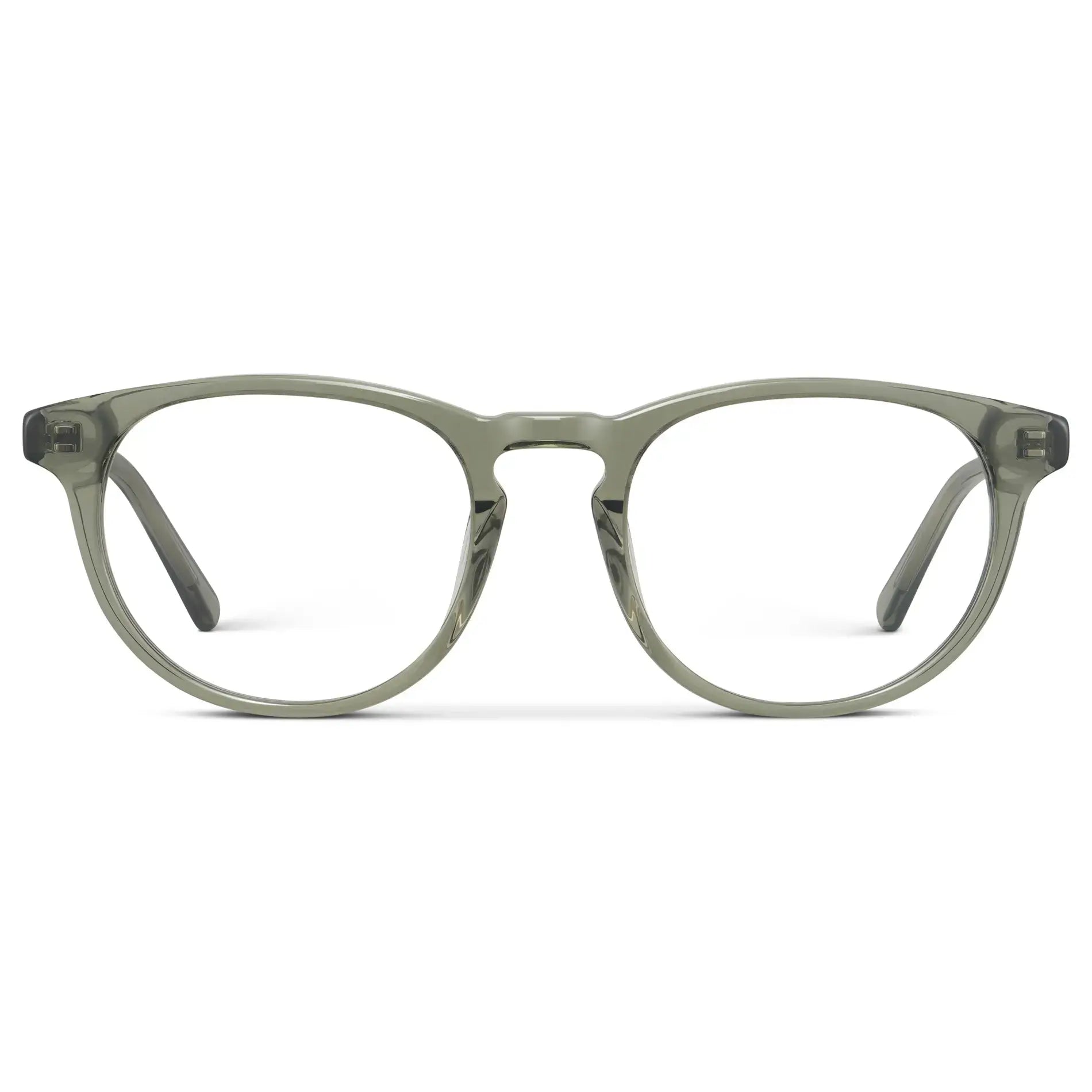 Pale Green || Women's Retro-Inspired Oval Prescription Glasses with a Pale Green Acetate Frame and Clear Lens