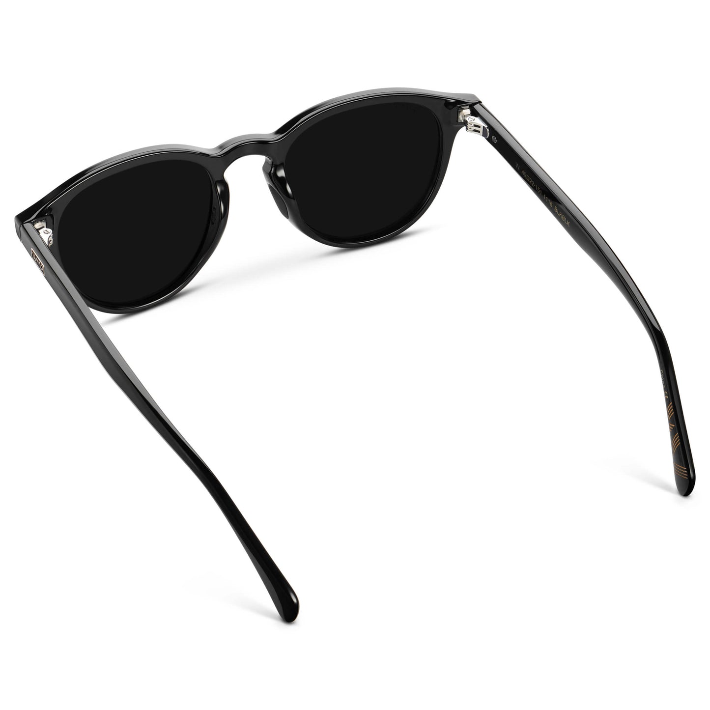 Black / Triple Black Lens || Unisex Round Sports Performance Sunglasses with Black Acetate Frame and Triple Black Polarized Oleophobic Lens