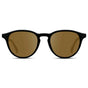 Black / Amber || Unisex Round Performance Prescription Sunglasses with Black Acetate Frame and Amber Lens on a white background