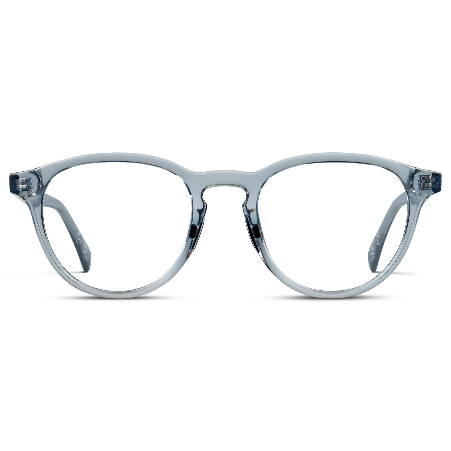 Denim Blue || Unisex Round Performance Eyeglasses with Denim Blue Acetate Frame and Clear Prescription Lens