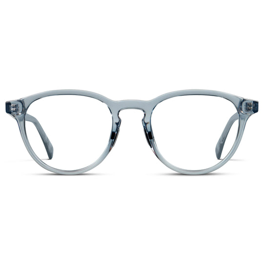 Denim Blue || Unisex Round Performance Eyeglasses with Denim Blue Acetate Frame and Clear Prescription Lens