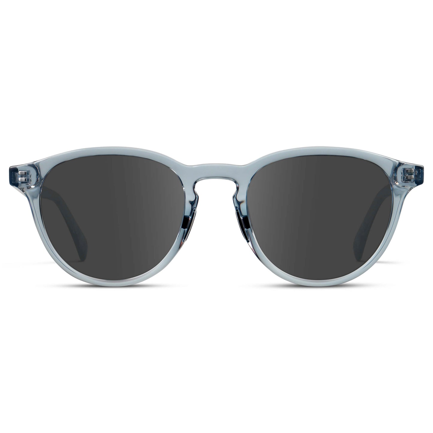 Denim Blue / Grey || Unisex Round Performance Prescription Sunglasses with Blue Acetate Frame and Grey Lens
