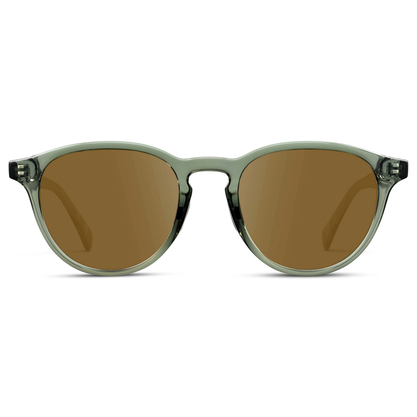 Crystal Agave Green / Amber || Unisex Round Performance Prescription Sunglasses with Green Acetate Frame and Amber Lens