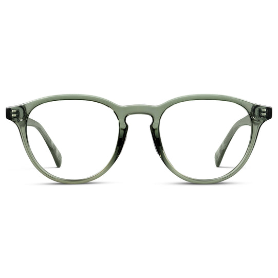 Crystal Agave Green || Unisex Round Performance Eyeglasses with Crystal Agave Green Acetate Frame and Clear Prescription Lens