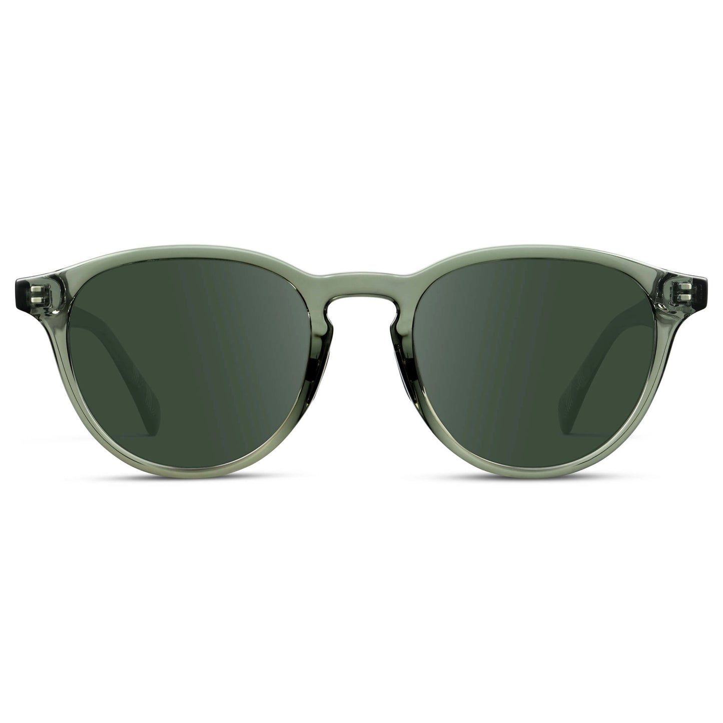 Crystal Agave Green / G15 || Unisex Round Performance Prescription Sunglasses with Green Acetate Frame and Green Lens