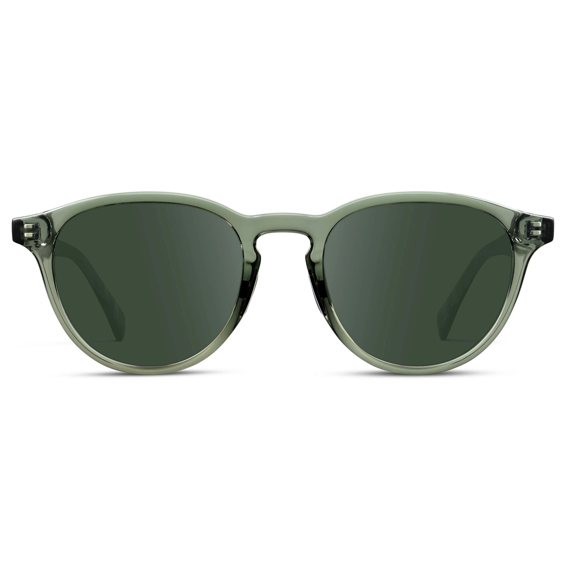 Crystal Agave Green / G15 || Unisex Round Performance Prescription Sunglasses with Green Acetate Frame and Green Lens