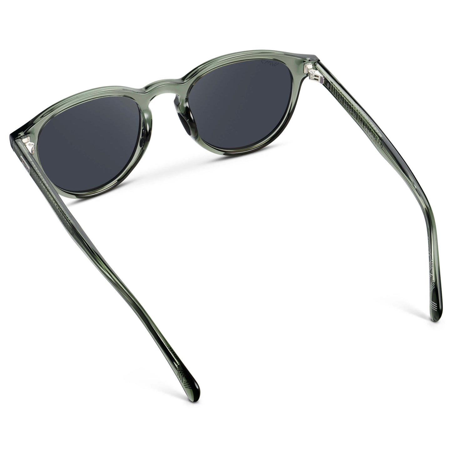 Crystal Agave Green / Smoke Lens || Unisex Round Sports Performance Sunglasses with Crystal Agave Green Acetate Frame and Smoke Grey Polarized Oleophobic Lens