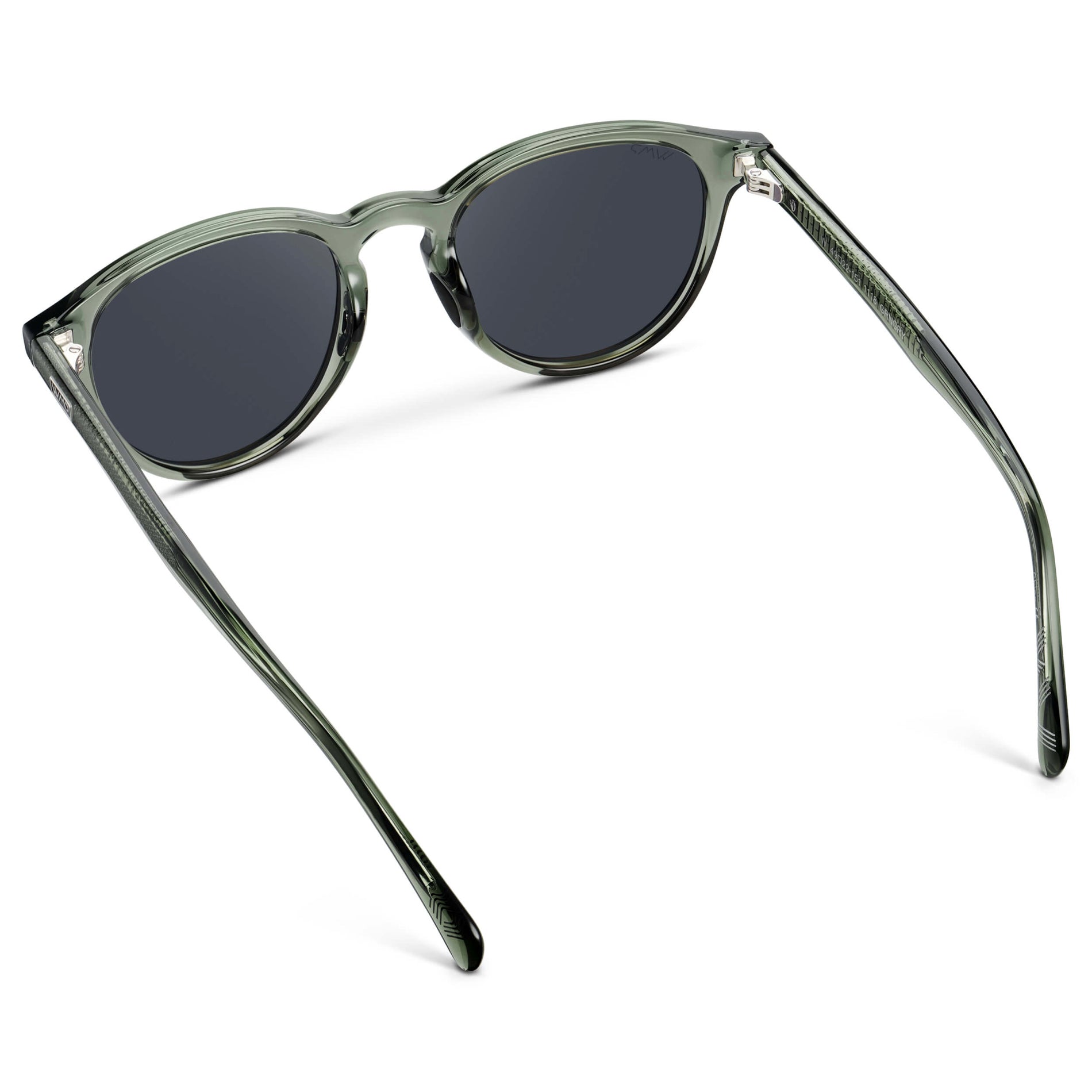 Crystal Agave Green / Smoke Lens || Unisex Round Sports Performance Sunglasses with Crystal Agave Green Acetate Frame and Smoke Grey Polarized Oleophobic Lens
