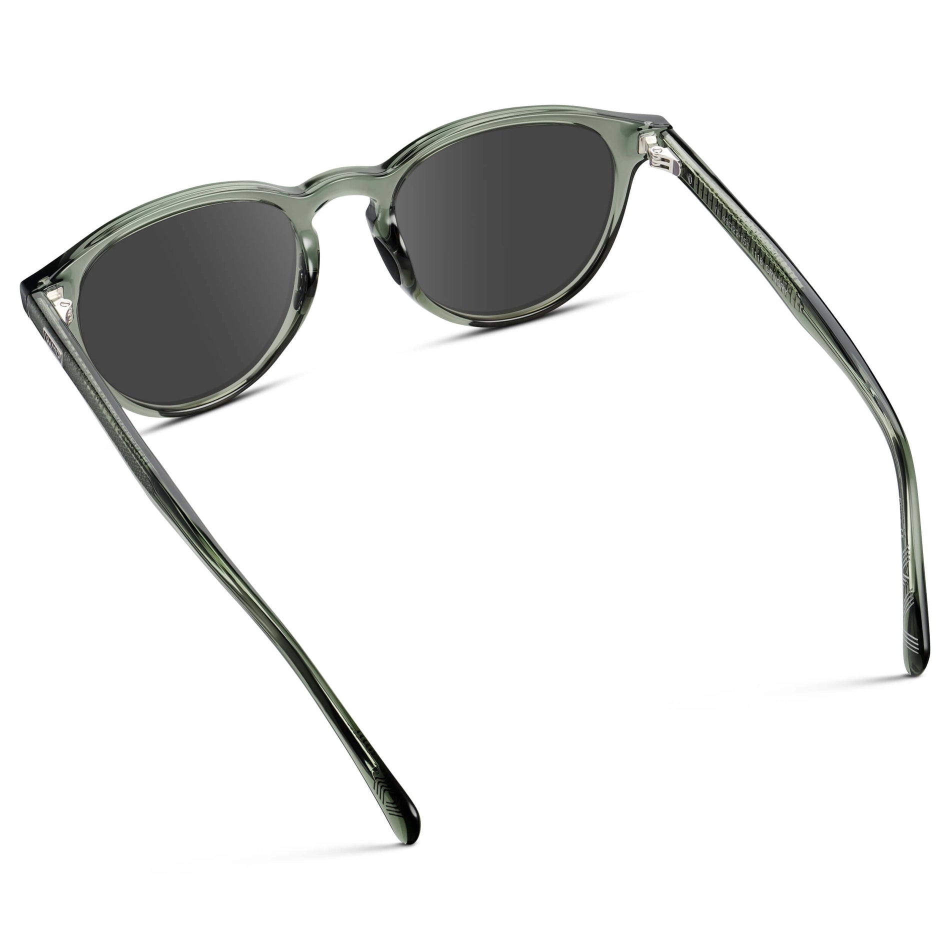 Crystal Agave Green / Grey || Unisex Round Performance Prescription Sunglasses with Green Acetate Frame and Grey Lens