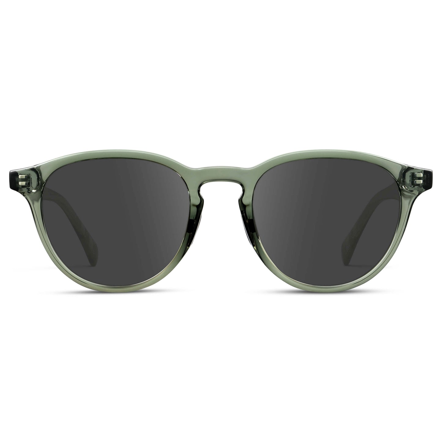 Crystal Agave Green / Grey || Unisex Round Performance Prescription Sunglasses with Green Acetate Frame and Grey Lens