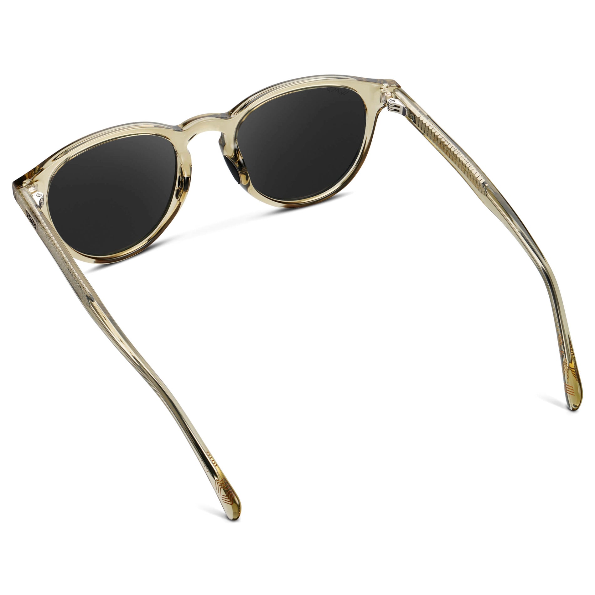 Iris Yellow / Black Lens || Unisex Round Sports Performance Sunglasses with Iris Yellow Acetate Frame and Black Polarized Oleophobic Lens