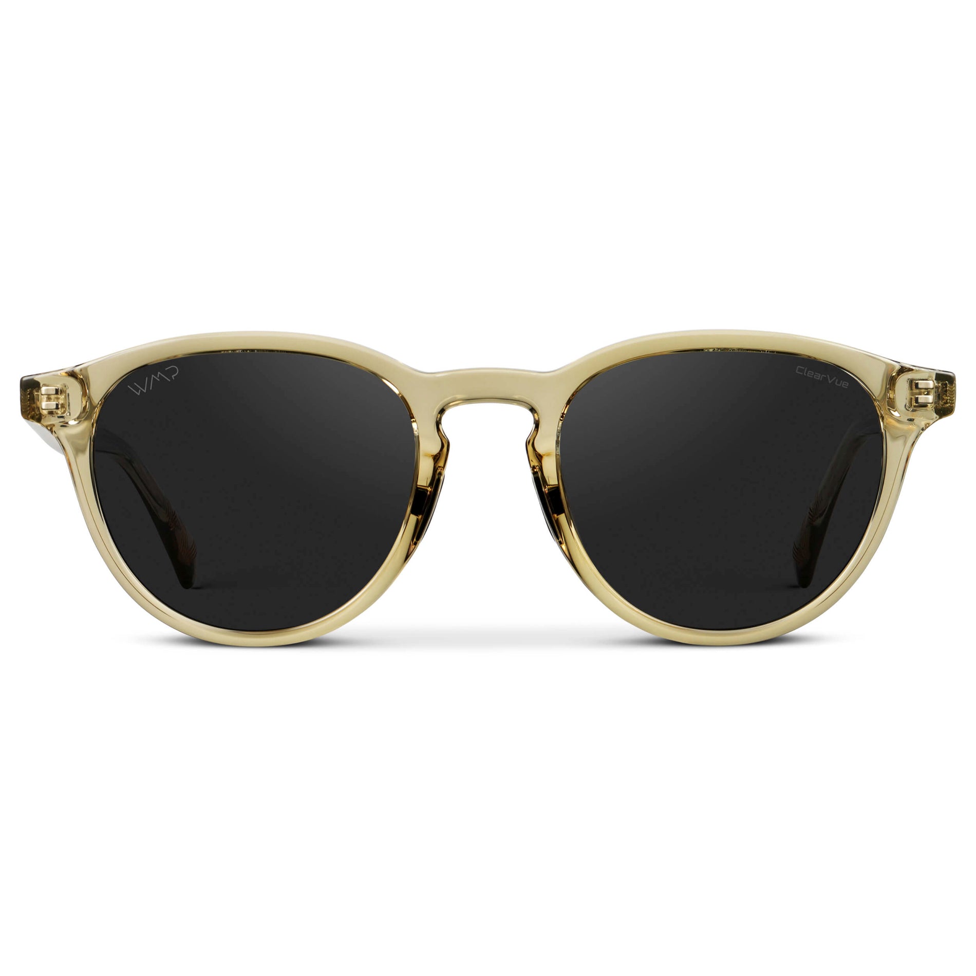 Iris Yellow / Black Lens || Unisex Round Sports Performance Sunglasses with Iris Yellow Acetate Frame and Black Polarized Oleophobic Lens