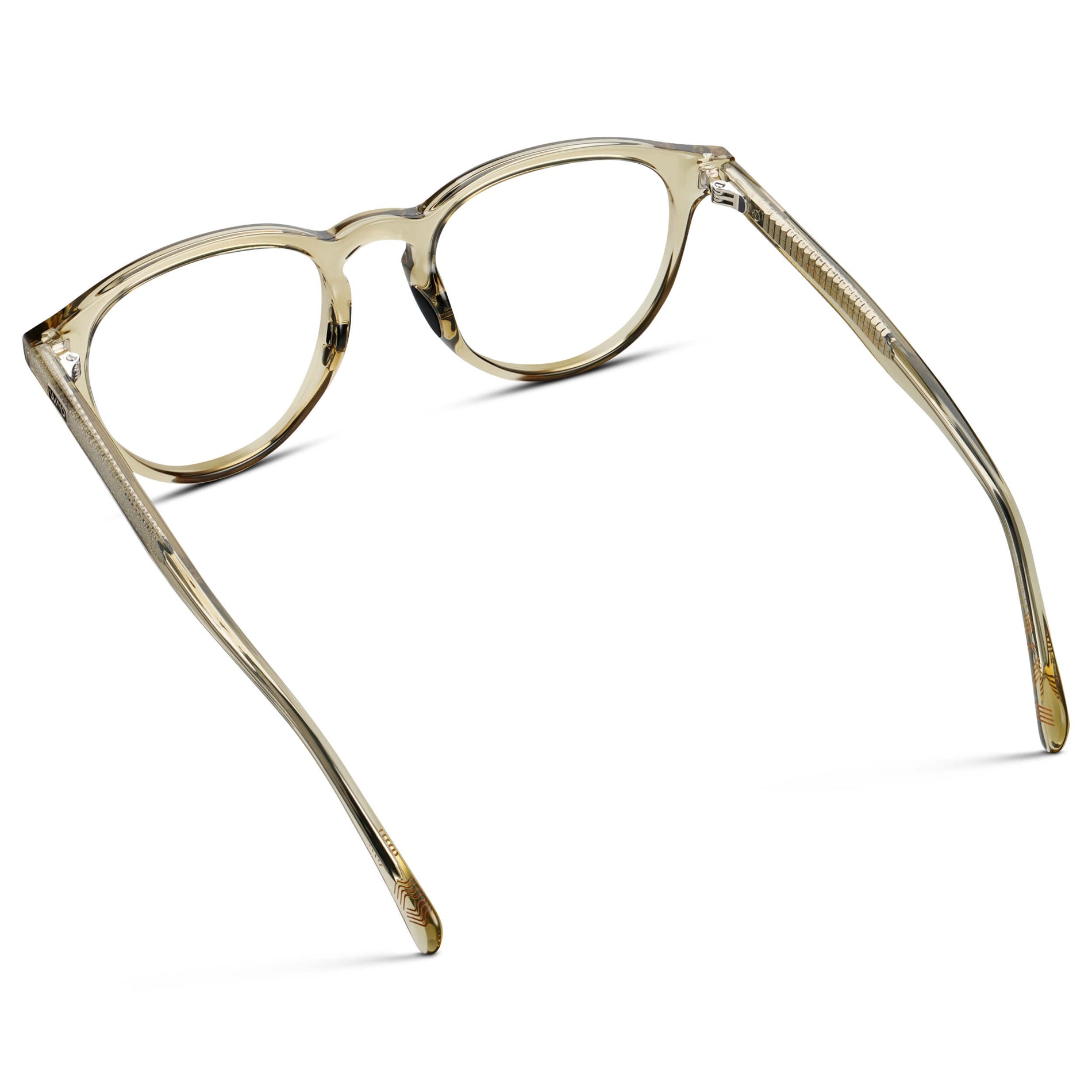 Iris Yellow || Unisex Round Performance Eyeglasses with Yellow Acetate Frame and Clear Prescription Lens