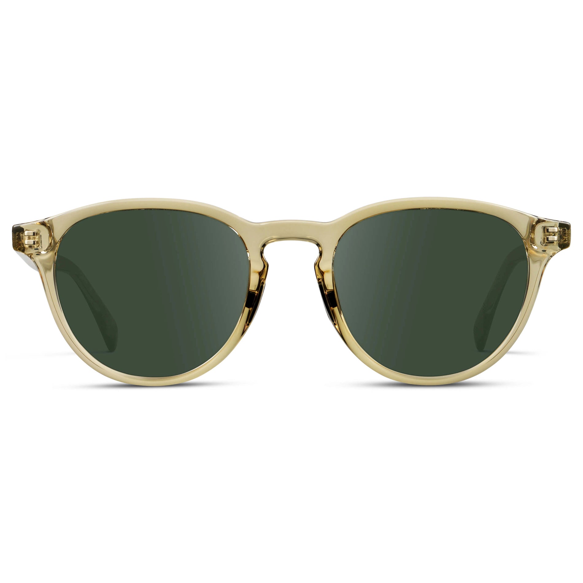 Iris Yellow / G15 || Unisex Round Performance Prescription Sunglasses with Yellow Acetate Frame and Green Lens
