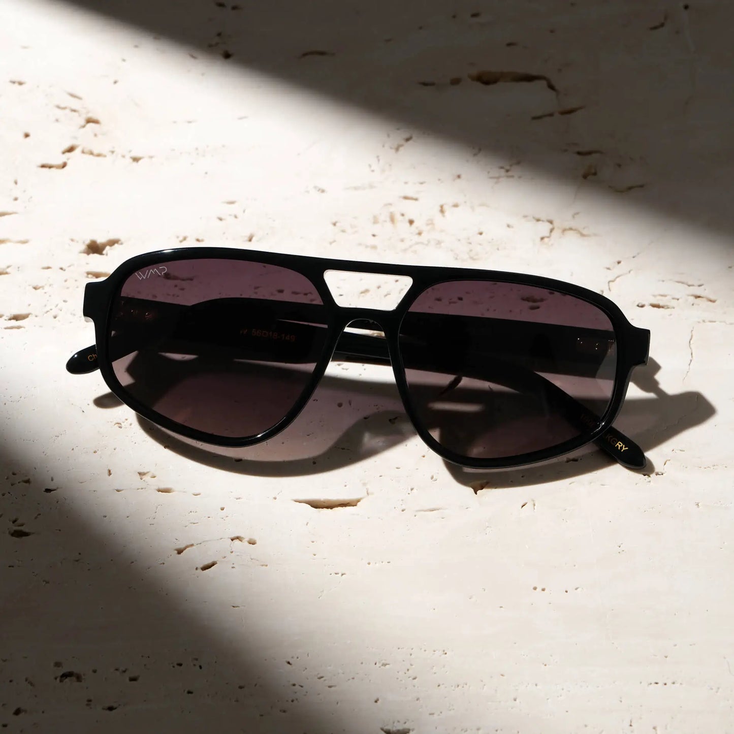 Black / Taupe Brown Gradient Lens || Gloss Black Acetate Frame with Taupe Brown Gradient Polarized Lens