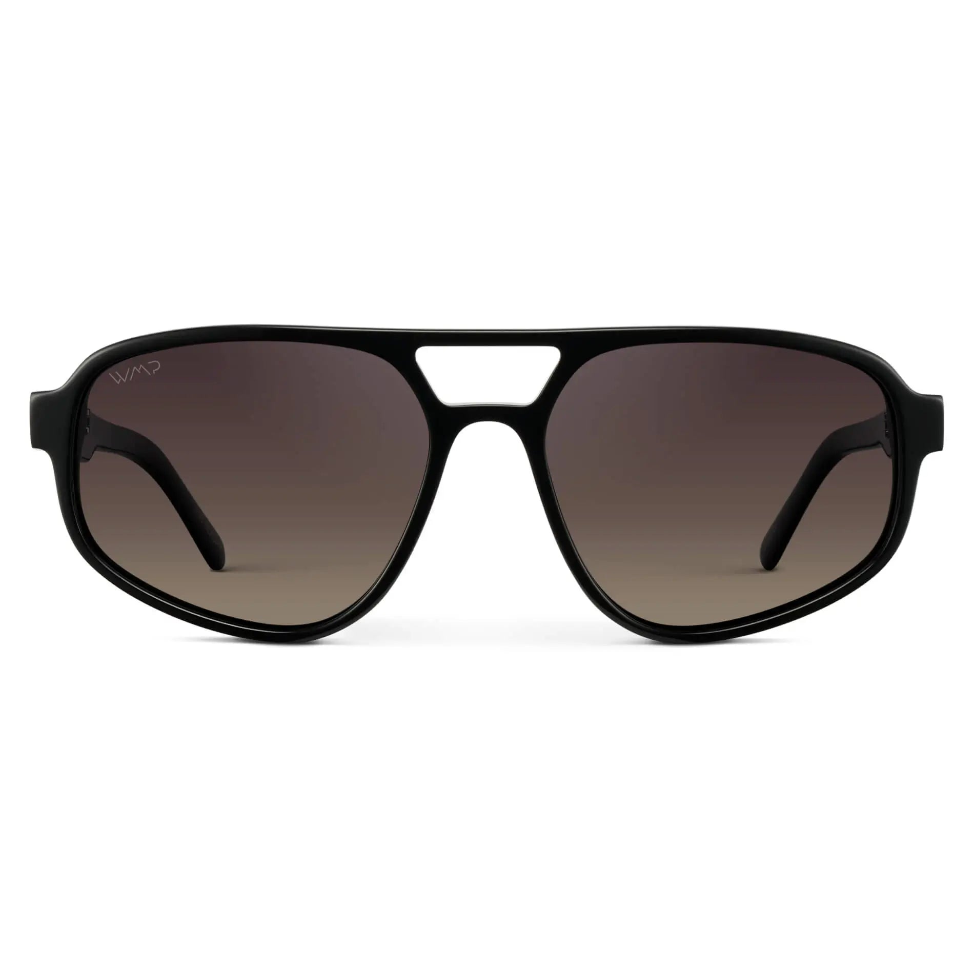 Black / Taupe Brown Gradient Lens || Gloss Black Acetate Frame with Taupe Brown Gradient Polarized Lens