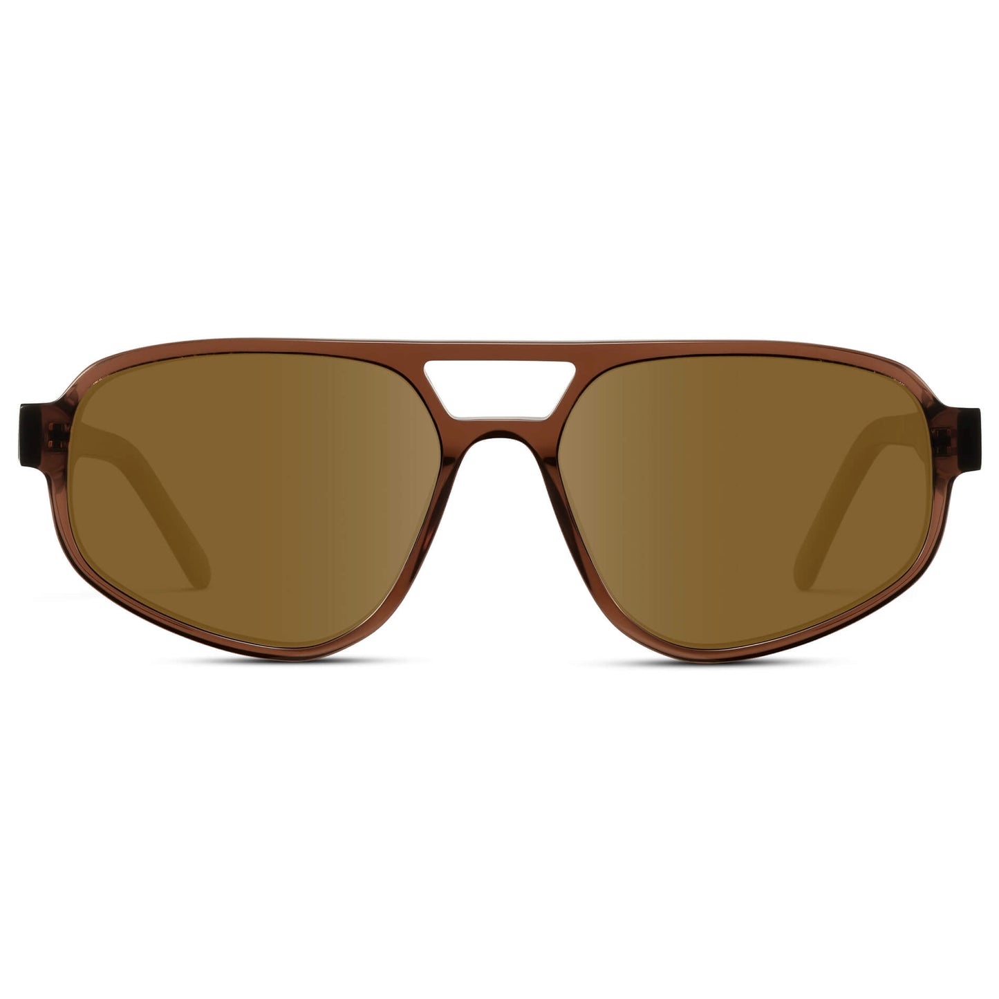 Crystal Brown / Amber || Modern Aviator Prescription Sunglasses