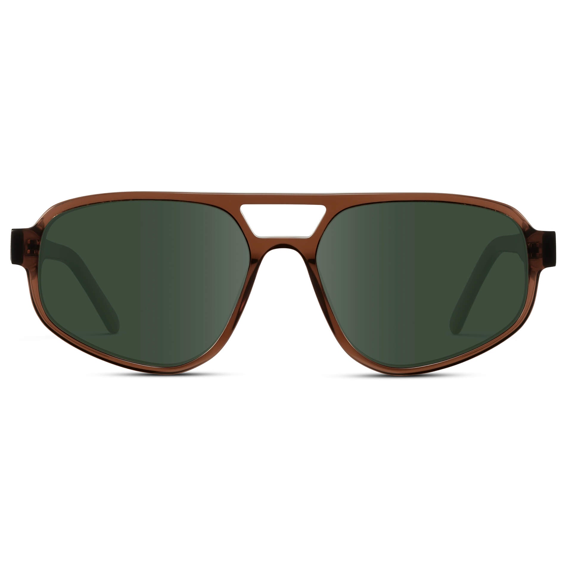 Crystal Brown / G15 || Modern Aviator Prescription Sunglasses