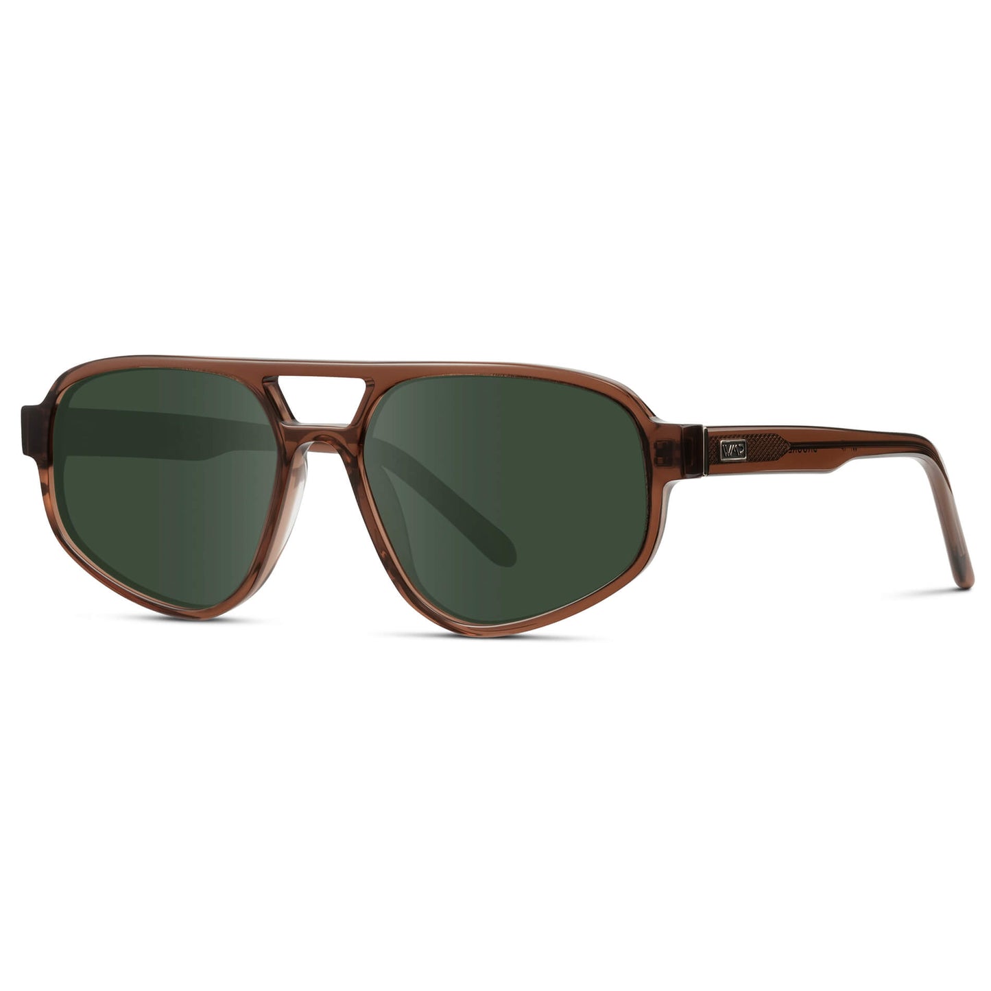 Crystal Brown / G15 || Modern Aviator Prescription Sunglasses