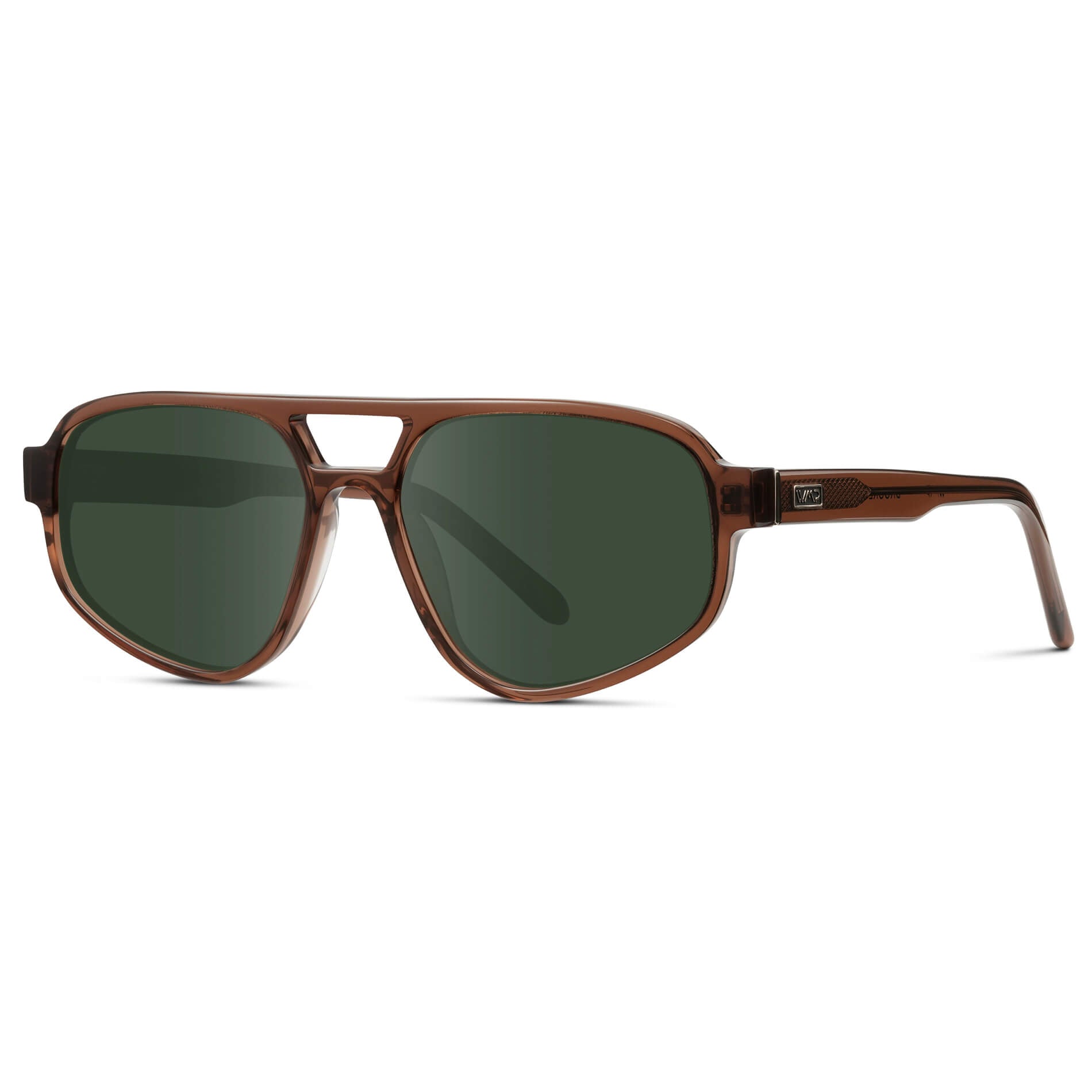 Crystal Brown / G15 || Modern Aviator Prescription Sunglasses
