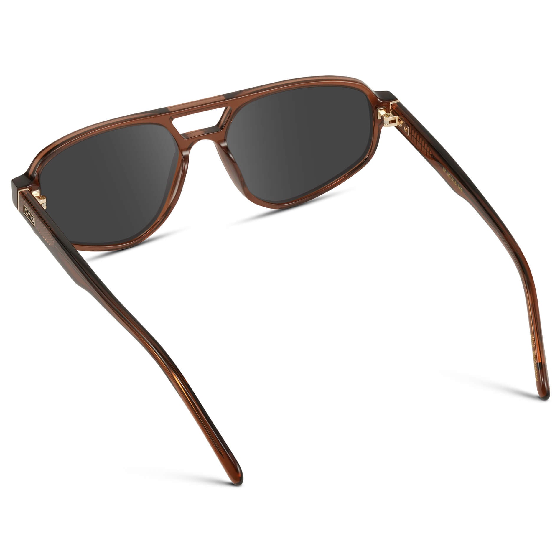 Crystal Brown / Grey || Modern Aviator Prescription Sunglasses