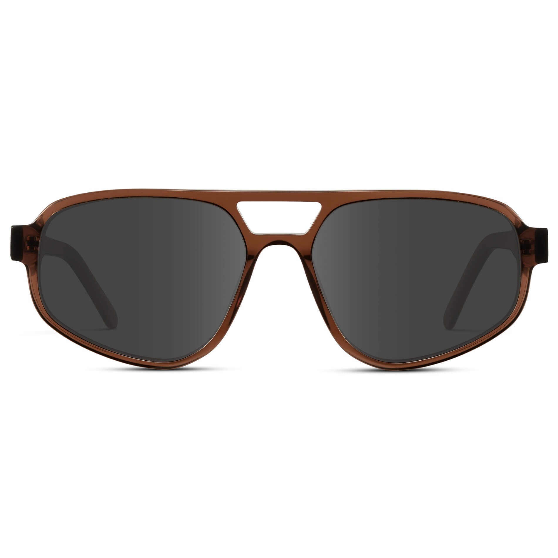 Crystal Brown / Grey || Modern Aviator Prescription Sunglasses