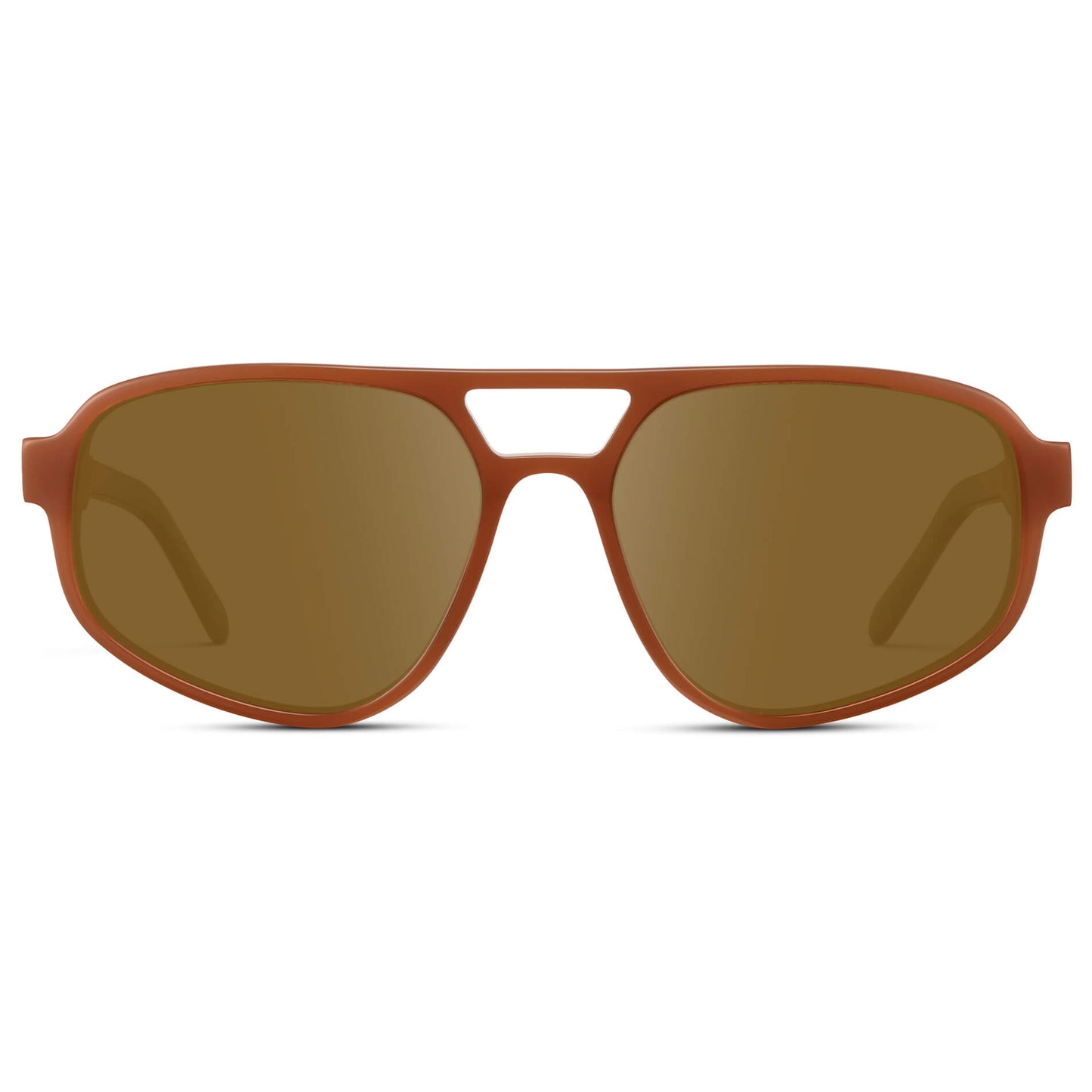 Milky Rust Tortoise / Amber || Modern Aviator Prescription Sunglasses
