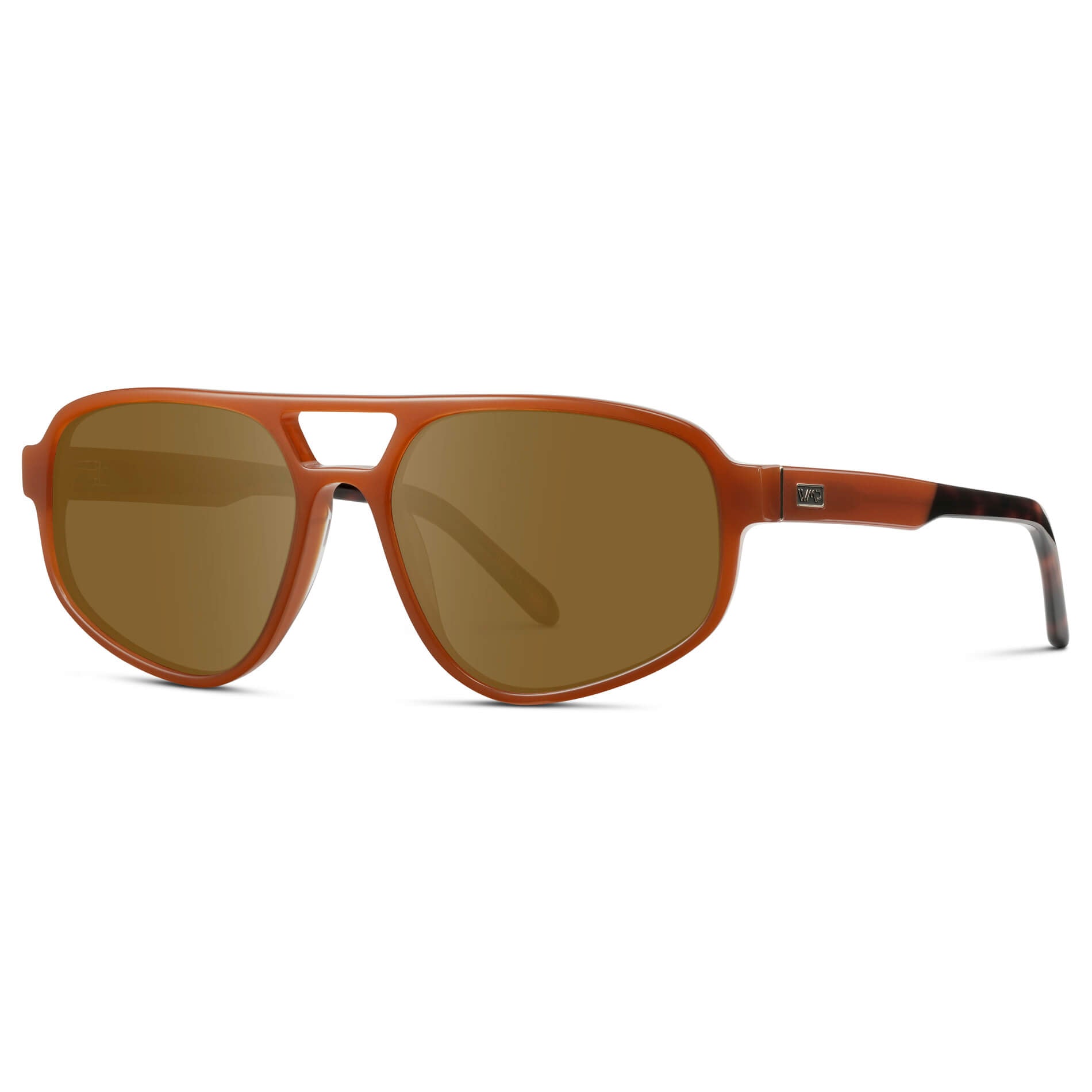 Milky Rust Tortoise / Amber || Modern Aviator Prescription Sunglasses