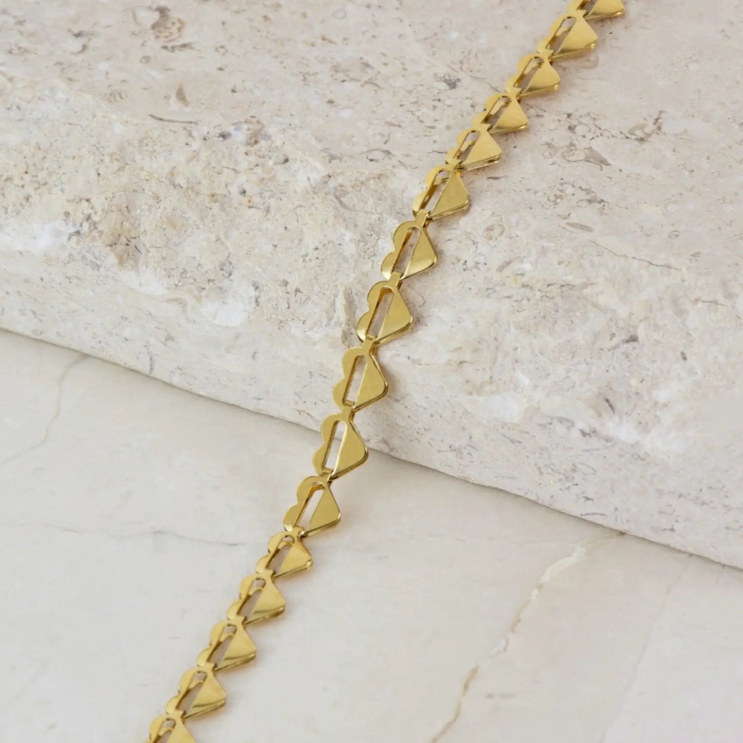 Gold || Women's Adjustable 14K Gold Plated Heart Bracelet