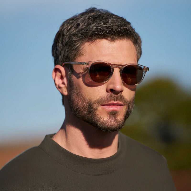 Caddie | Polarized - Crystal Ice Grey / Brown Lens
