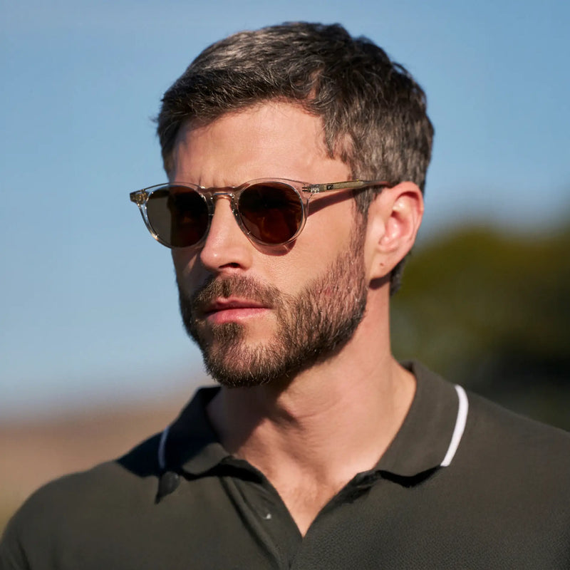 Caddie | Polarized - Crystal Ice Grey / Brown Lens