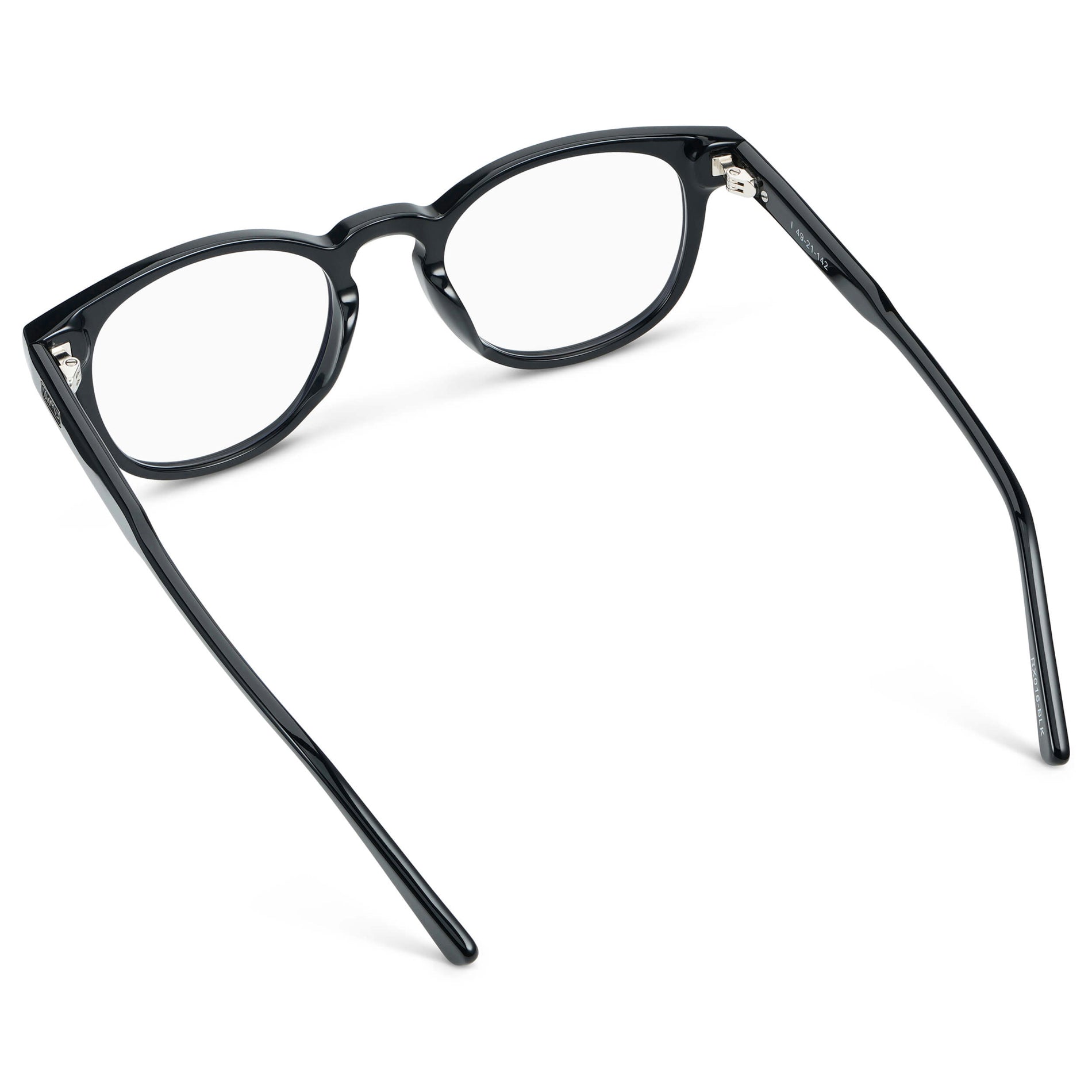 Black || Unisex Round Blue Light Blocking Glasses with Black Acetate Frame and Clear Lens