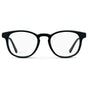 Black || Unisex Round Eyeglasses with Black Acetate Frame and Clear Prescription Lens on a white background