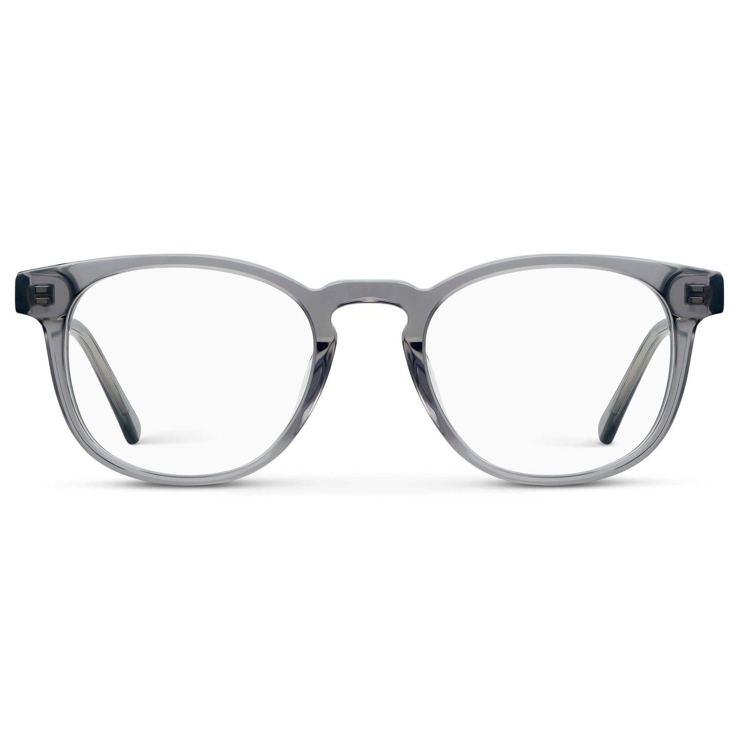 Crystal Grey || Unisex Round Blue Light Blocking Glasses with Crystal Grey Acetate Frame and Clear Lens