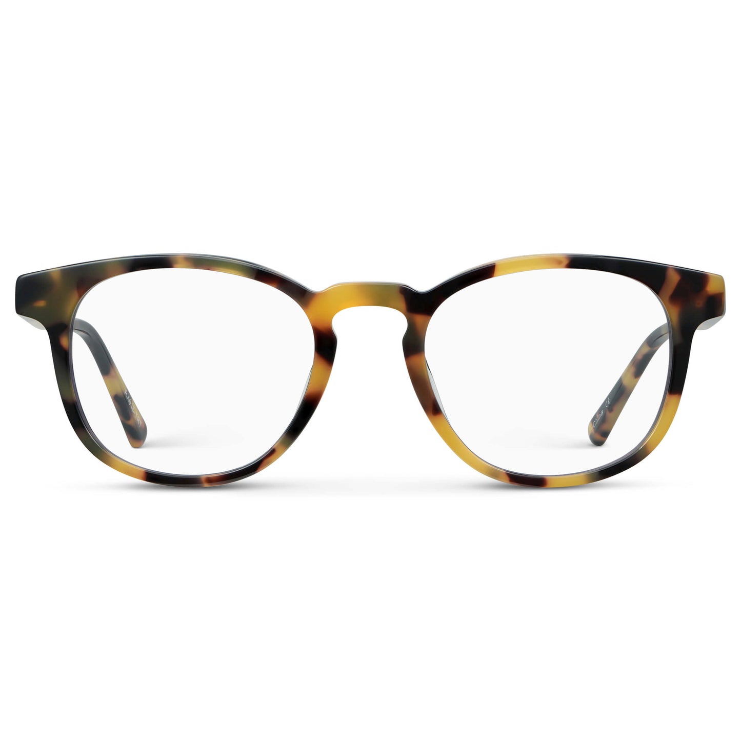 Dune Tortoise || Unisex Round Blue Light Blocking Glasses with Dune Tortoise Acetate Frame and Clear Lens