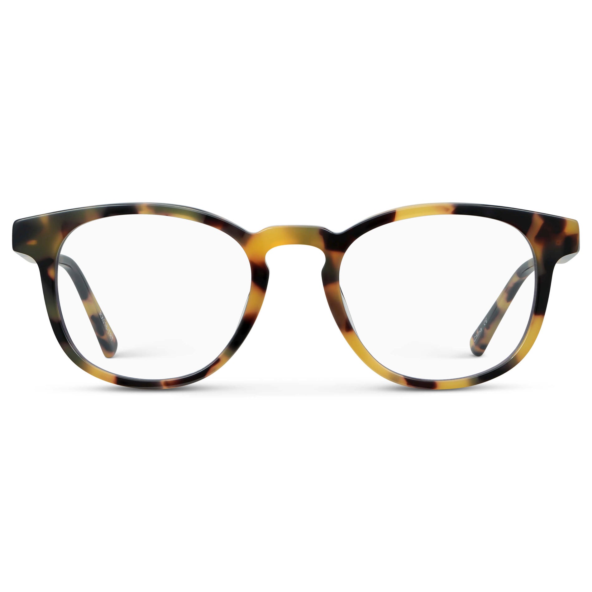 Dune Tortoise || Unisex Round Blue Light Blocking Glasses with Dune Tortoise Acetate Frame and Clear Lens